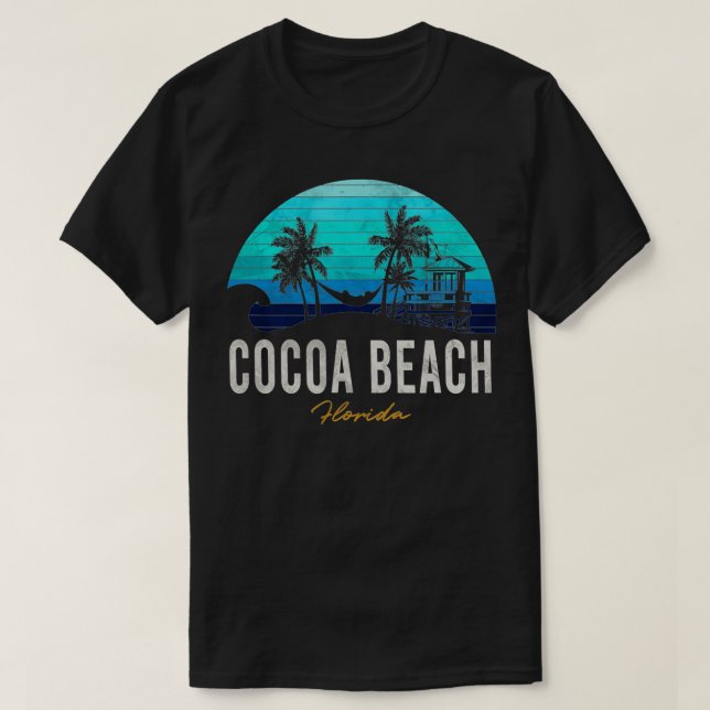 Camiseta Cocoa Beach Florida Vacation Beach Sunset Palms Su (Diseño del anverso)