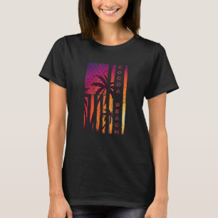 Camiseta Cocoa Beach Vacation Florida Sunset Palm Tree Usa