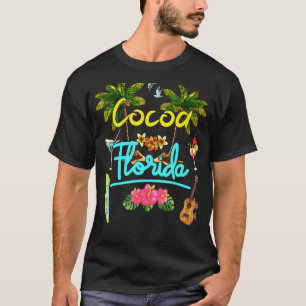 Camiseta Cocoa Florida Beach Summer Palm Surf Sun Set Palm