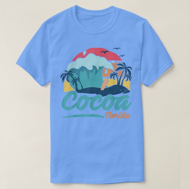 Camiseta Cocoa Florida Beach Summer Surfing SunSet Palm Tre (Diseño del anverso)