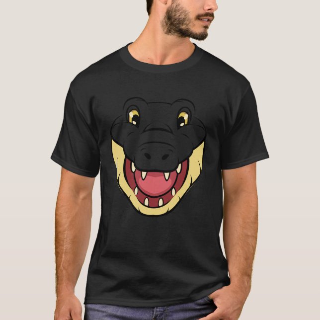Camiseta Cocodile Alligator Face Reptiles Zoo Animal Herpe (Anverso)