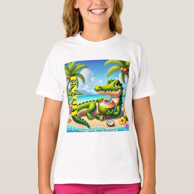 CAMISETA COCODRILLO CON AGUA DE COCO (Anverso)