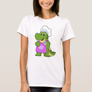 Camiseta Cocodrilo como cocinero con espátula