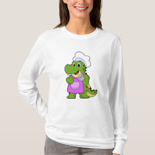 Camiseta Cocodrilo como cocinero con espátula