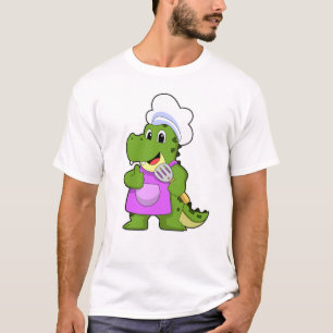 Camiseta Cocodrilo como cocinero con espátula