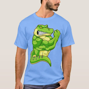 Camiseta Cocodrilo como constructor de cuerpos con músculos