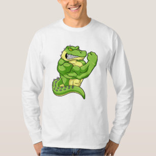 Camiseta Cocodrilo como constructor de cuerpos con músculos