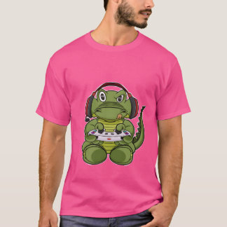 Camiseta Cocodrilo Con Controlador De Juegos I Juegos Diver