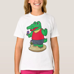 Camiseta Cocodrilo con flores
