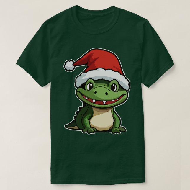 Camiseta Cocodrilo con Gorra Navidad (Diseño del anverso)