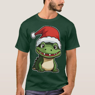 Camiseta Cocodrilo con Gorra Navidad