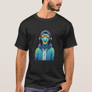 Camiseta Cocodrilo Con Hoodie Gracioso Vector Animal Guay