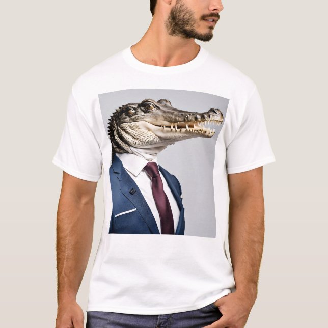 Camiseta Cocodrilo con traje (Anverso)