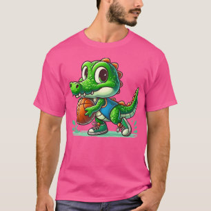 Camiseta Cocodrilo Cubierto Con Baloncesto