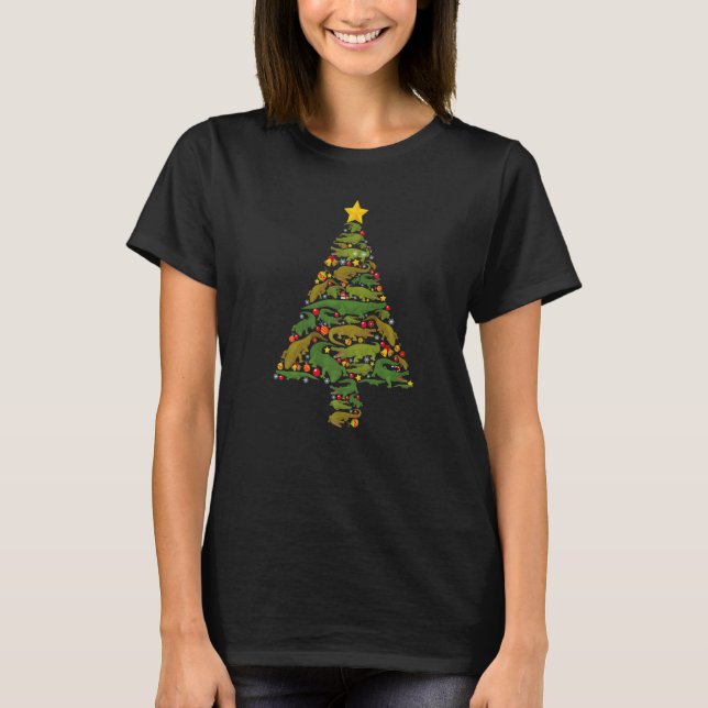 Camiseta Cocodrilo de árbol de navidad de ligador navidad m (Anverso)