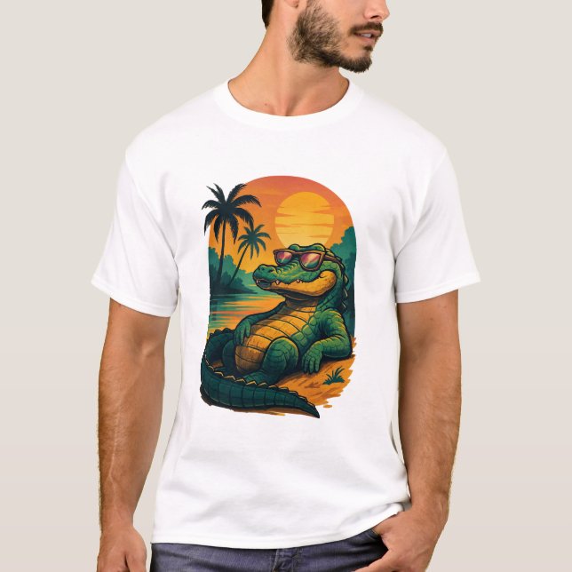 Camiseta Cocodrilo de verano interminable - Retro (Anverso)
