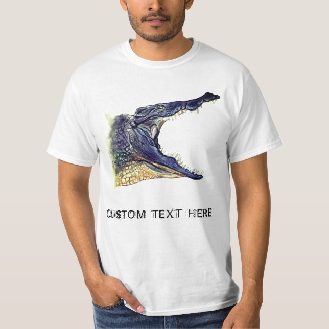 Camiseta Cocodrilo - Dibujo animal - Añadir tu texto / nomb (Anverso)