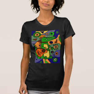 Camiseta Cocodrilo divertido que juega arte moderno
