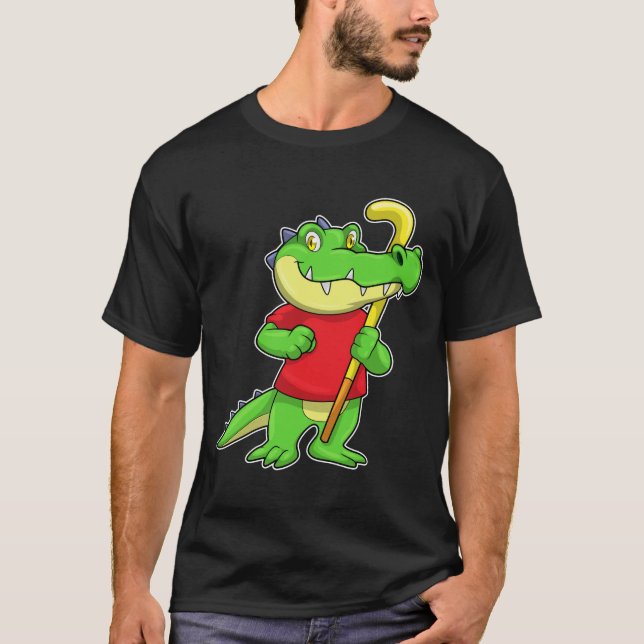 Camiseta Cocodrilo en hockey sobre hierba con palo (Anverso)