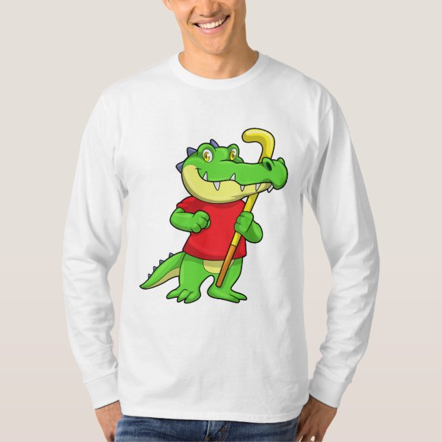 Camiseta Cocodrilo en hockey sobre hierba con palo (Anverso)
