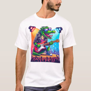 Camiseta Cocodrilo estrella de rock fresco