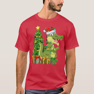 Camiseta Cocodrilo Iluminación Navidad Árbol Cocodrilo Coco