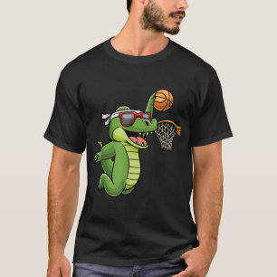 Camiseta Cocodrilo Jugando Baloncesto