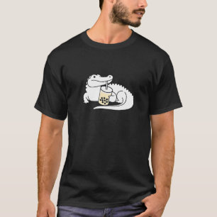 Camiseta Cocodrilo lagarto Beber Boba Té de leche de burbuj