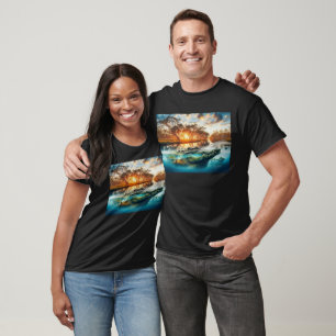 Camiseta Cocodrilo mezclado en laguna