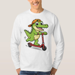 Camiseta Cocodrilo montando scooter
