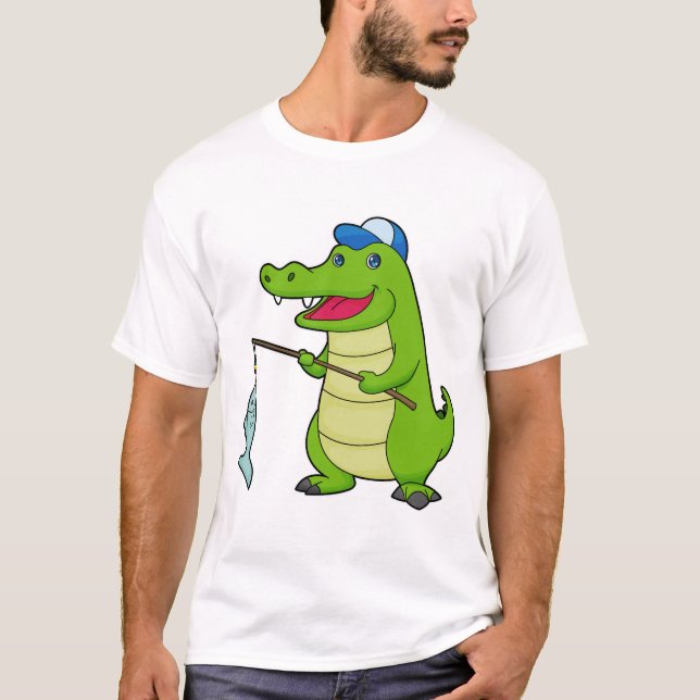Camiseta Cocodrilo Pesca Pescador (Anverso)