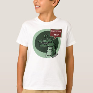Camiseta cocodrilo verde por texto personalizado
