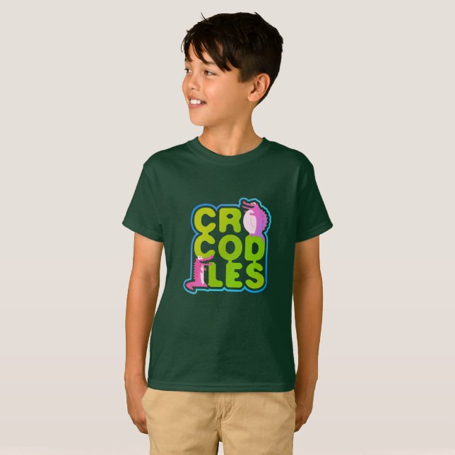 Camiseta Cocodrilos con dos cocodrilos felices - letras ver (Anverso completo)
