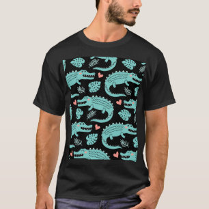 Camiseta Cocodrilos personalizados, lindo patrón sin costur