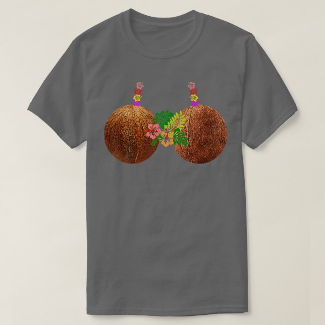 Camiseta Coconut Bra Hawaii Luau Costume Funny  (Diseño del anverso)