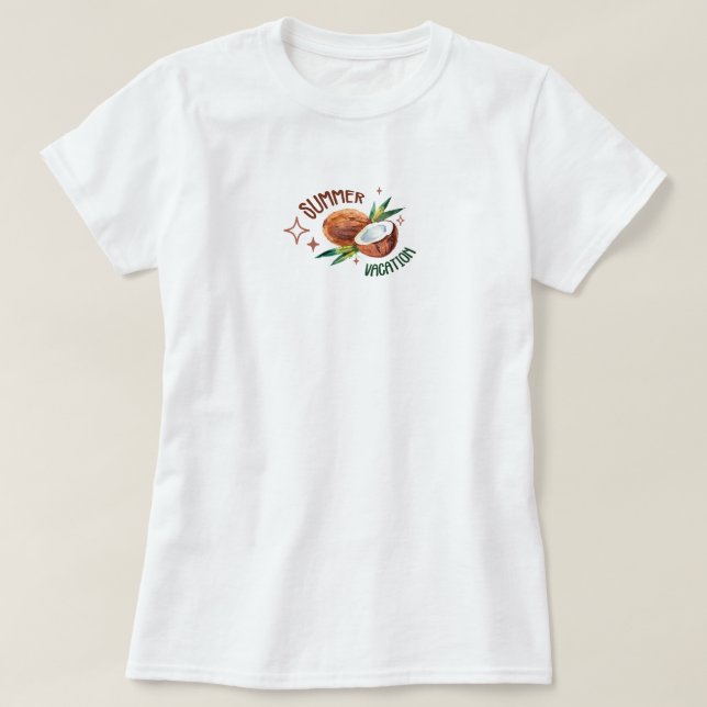 Camiseta coconut minimal tropical aesthetic summer (Diseño del anverso)
