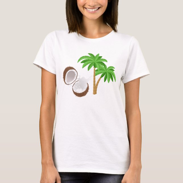 Camiseta Coconut Palm Tree Ringer Tee (Anverso)