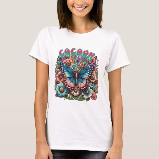 Camiseta Cocoon Butterfly Floral Transformation (Anverso)