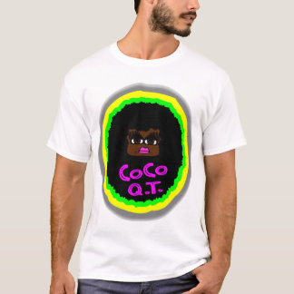 Camiseta Cocos Q.T., cara magnífica de Brown con el pelo