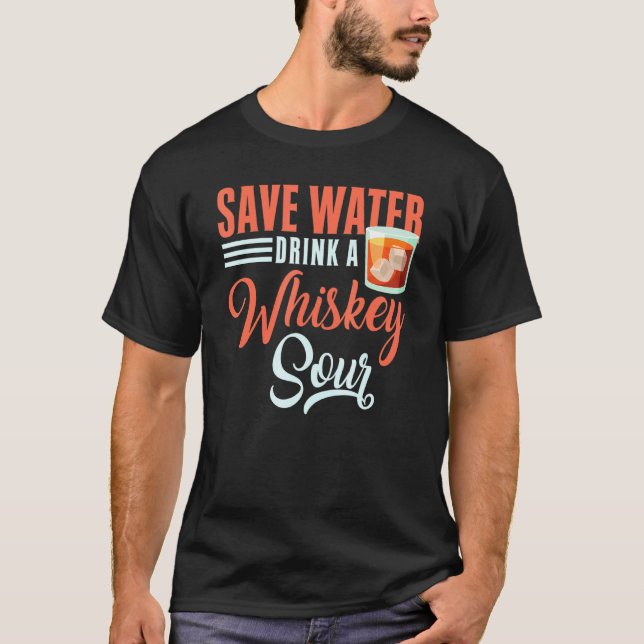 Camiseta Cóctel Ahorre Agua Bebida Una Bartiga De Whiskey S (Anverso)