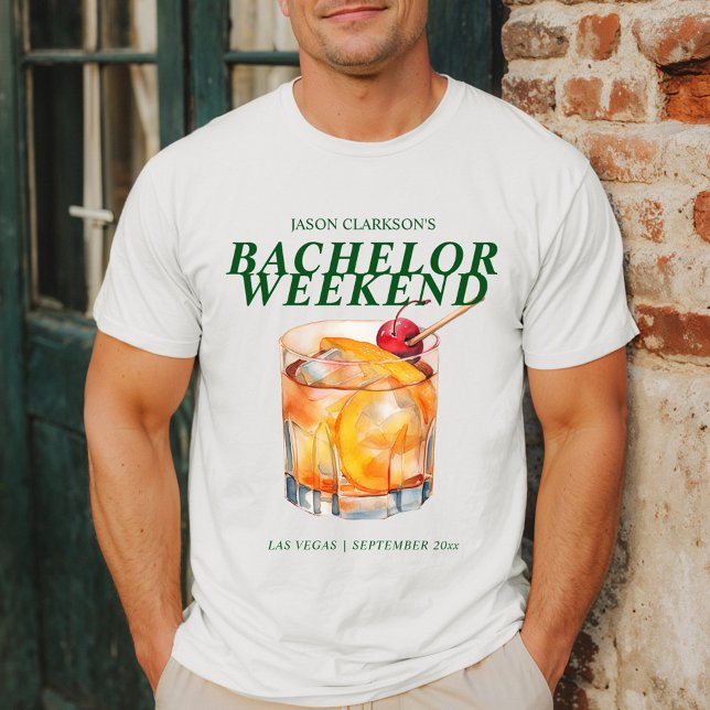 Camiseta Cóctel Clásico Fin de Semana para Solteros (Subido por el creador)