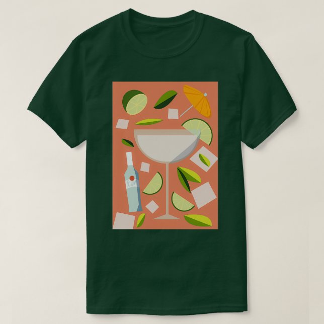 Camiseta cóctel daiquiri con lima (Diseño del anverso)