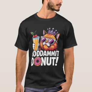 Camiseta Cóctel de gato descarado con gafas de sol bebida y