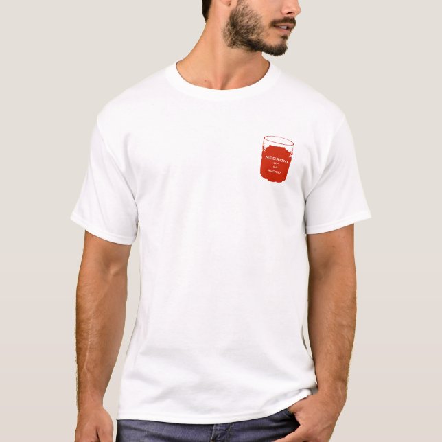 Camiseta Cóctel de Negroni - cóctel Barwear (Anverso)