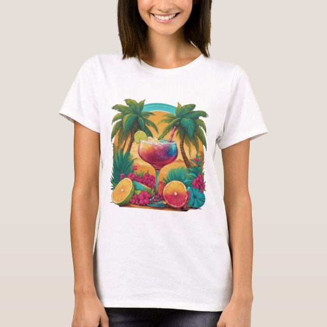 Camiseta Cóctel de paraíso tropical (Anverso)