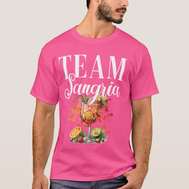 Camiseta Cóctel de Sangría para Bartender del Equipo de Des (Anverso)