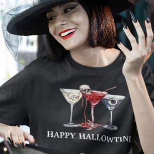Camiseta Cóctel Martini Feliz Halloween Happy Hallowtinti