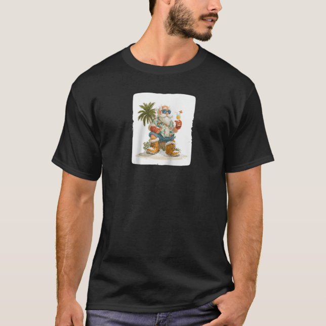 Camiseta Cóctel Santa Claus para vacaciones y mares festivo (Anverso)