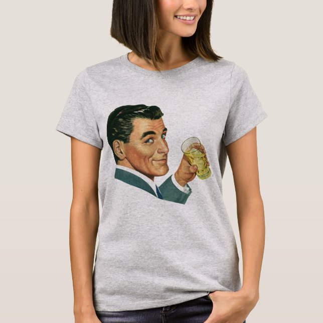 Camiseta Cócteles antiguos Bebidas, Hombre bebiendo tragos (Anverso)