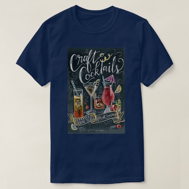 Camiseta Cócteles de barman (Diseño del anverso)